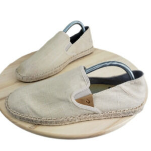 Olukai Kaula Pa'a Kapa Slip On Loafer Shoes Women 10 Beige Beach Comfort Coastal